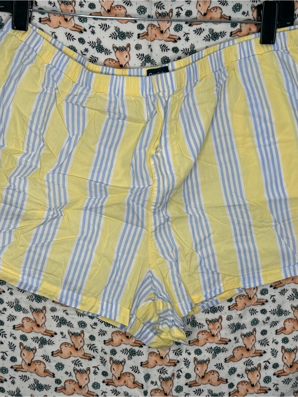 GAP Yellow & Light Blue Striped Pajama Shorts